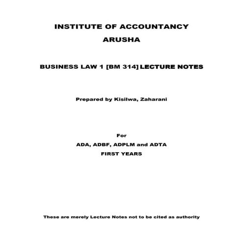 Business law lecture notes