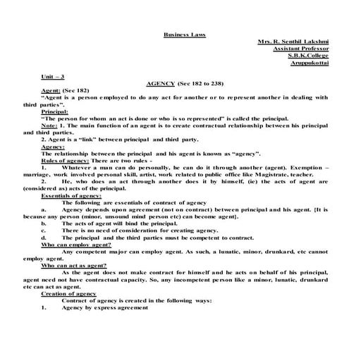 Business Law Unit 3 Docx