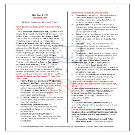 BBA Business Law Unit 4 Summary Notes.pdf