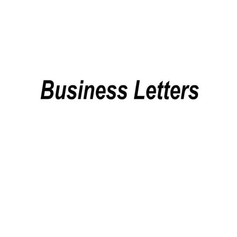 ppt on Business letter