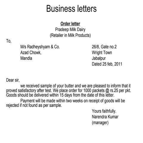 Business letters