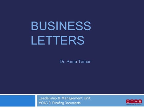 Business letters and different styles | PPT