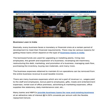 Business Loan In India