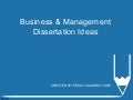 Business management dissertation structure