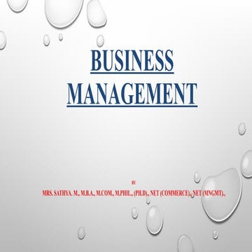 Business Management for commerce under graduate students