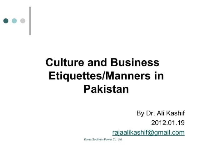 Business manners of pakistani people