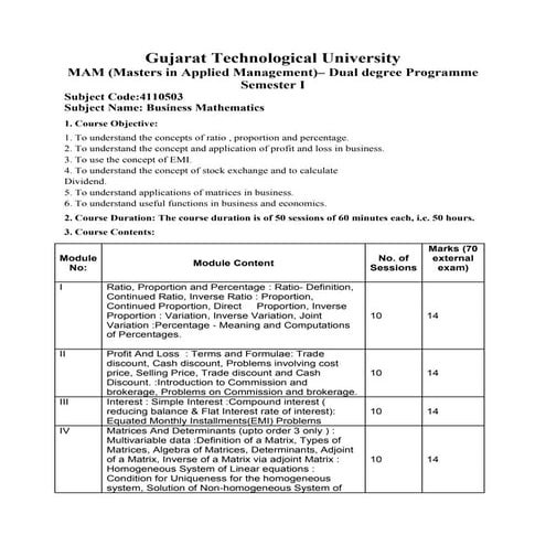 Business mathematics