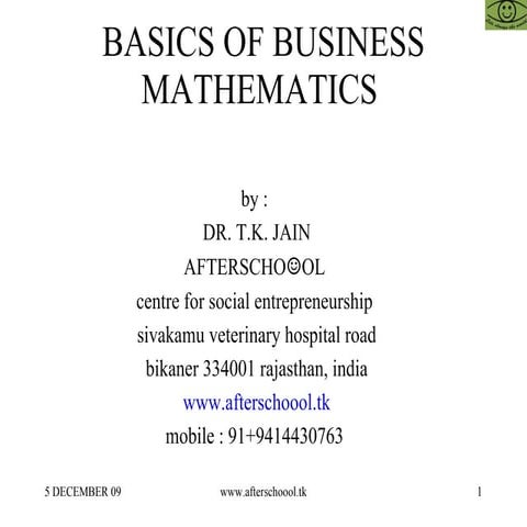 Business Mathematics And Quantitative Aptitude