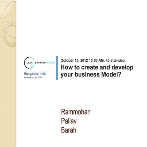 Create and develop Business model 