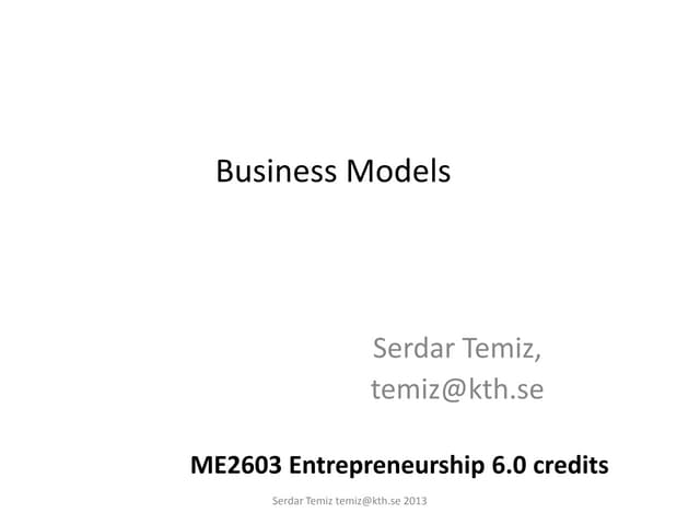 Business model canvas 2013 