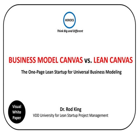 Business Model Canvas vs Lean Canvas vs One-Page Lean Startup