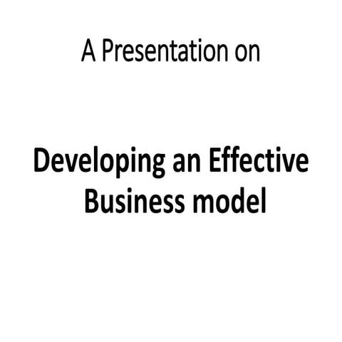 Business model development