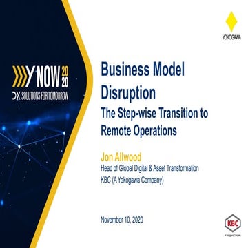 Business Model Disruption - The Step-wise Transition to Remote Operations