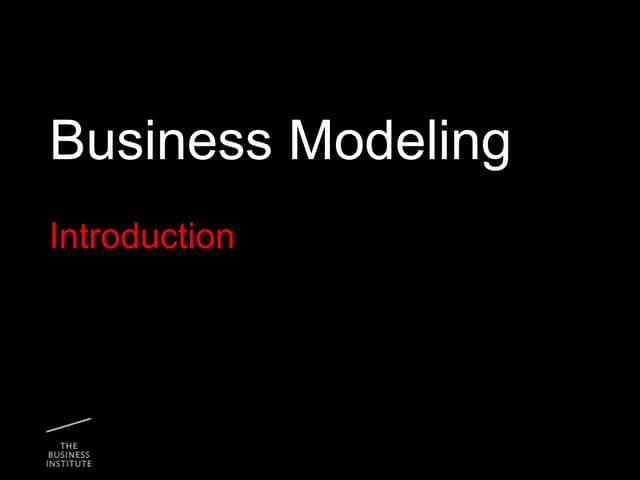 Business modeling intro 