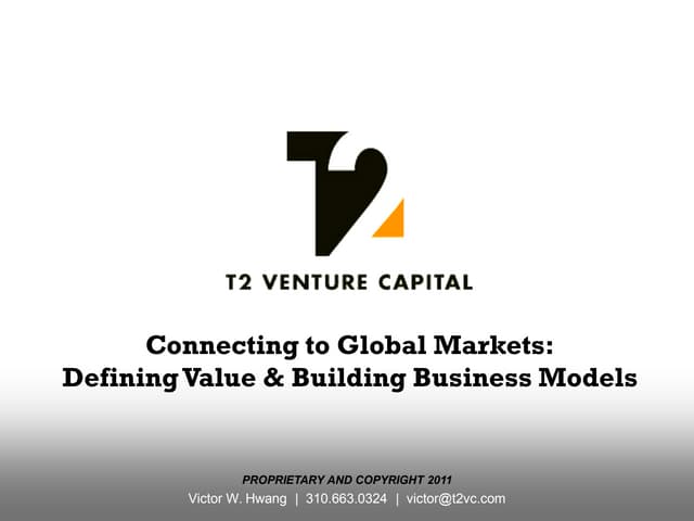 Defining Value & Building Business Models