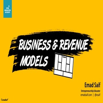 AIA2019 - Emad Saif - Business & Revenue Models