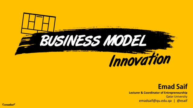 Business Model Innovation - Key Note Speech 