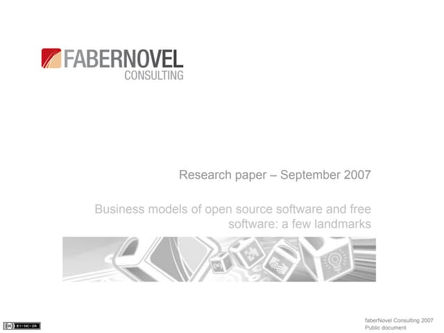 Business Models of Opensource and Free Software