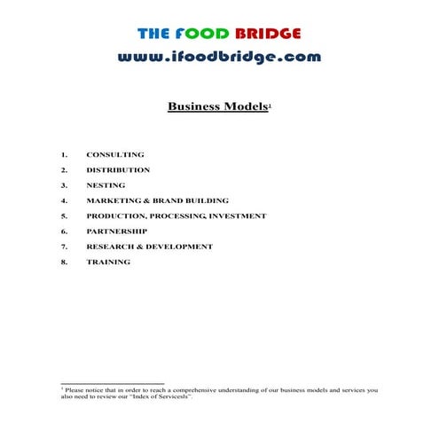 Business models. the_food_bridge._2010.