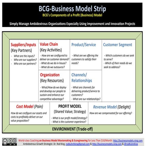 BCG-Business Model Strip: Rapidly Manage PROFIT IMPROVEMENT AND INNOVATION MO...
