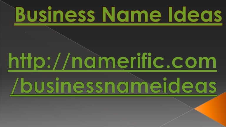 Business name ideas
