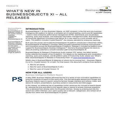 Businessobjects xi whats_new