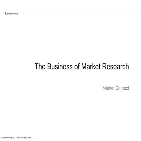 Business of Market Research