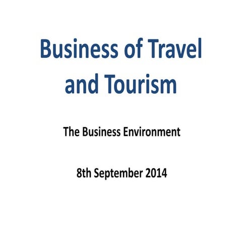 Business of travel and tourism lesson 1