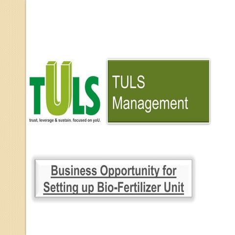 Business opportunity   bio fertilizer plant