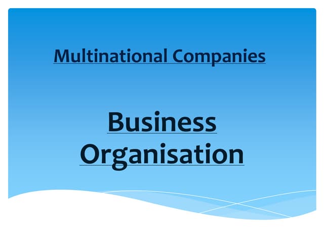 Business organisation