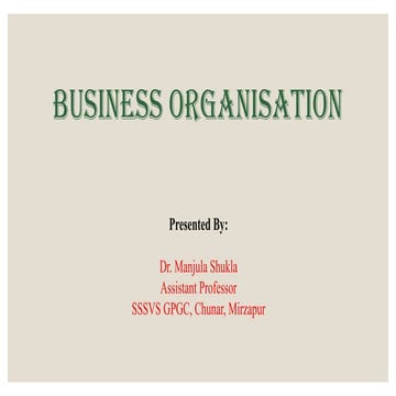 Business Organisation for B.Com Students