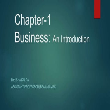 Business organisation chapter 1