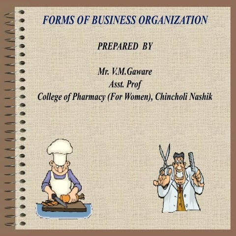 Forms of Business Organization