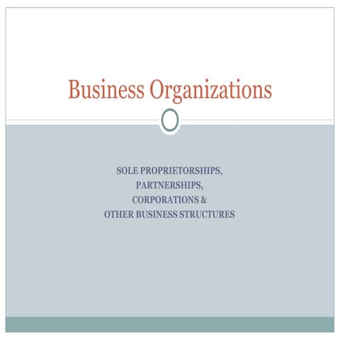 Business Organizations | PPT