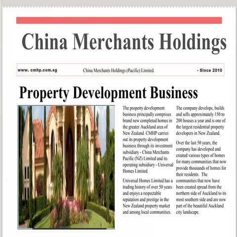Business Overview: China Merchants Holdings Pacific Limited - Toll Road Operator