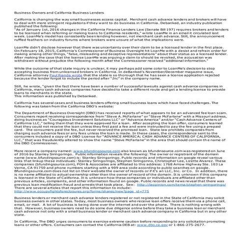 Business owners and california business lenders