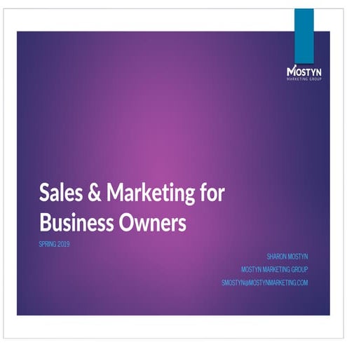Marketing - Business Ownership CCBC March 2019