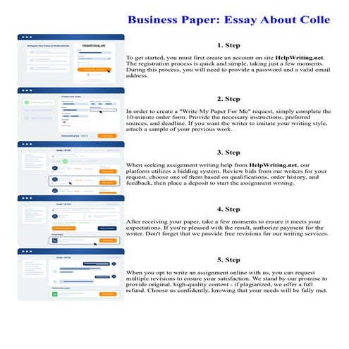 Business Paper Essay About Colle. Online assignment writing service.