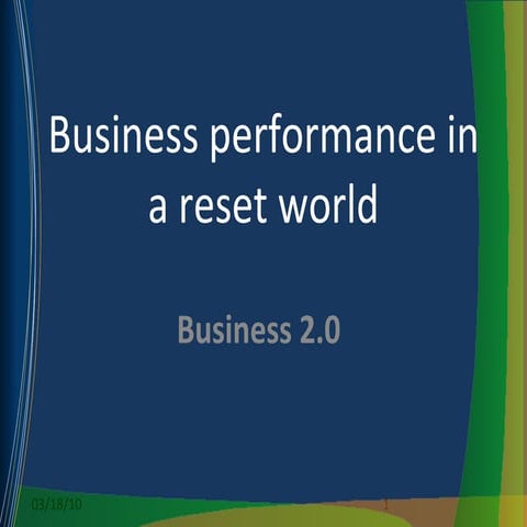 Business Performance In A Reset World