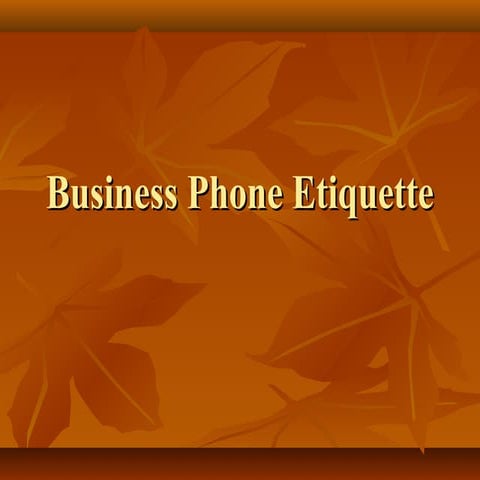 Business phone etiquette