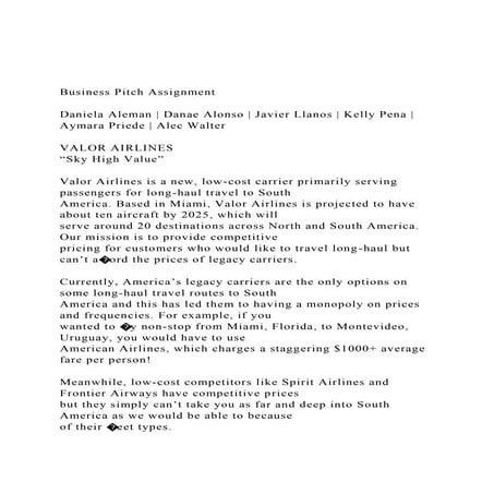 Business Pitch AssignmentDaniela Aleman  Danae Alonso  J.docx