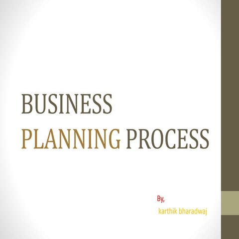 Business plan process