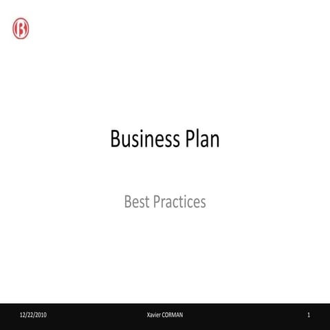 Business plan - best practices