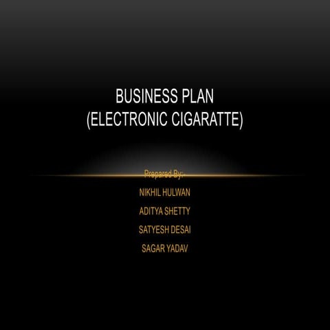 Business plan   e cigarette