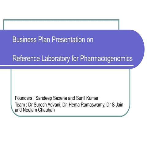 Business Plan: Pharmacogenomics
