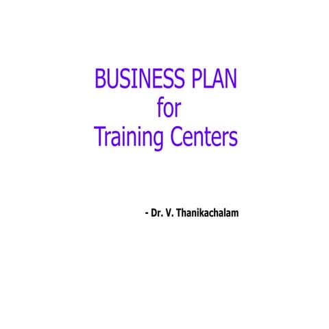 Training center mini Business Plan | PPTX