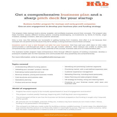 Business plan and pitch deck program