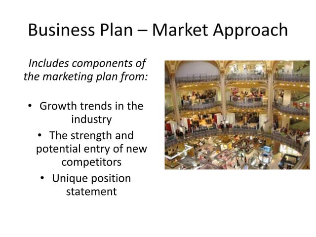 Business plan – market approach