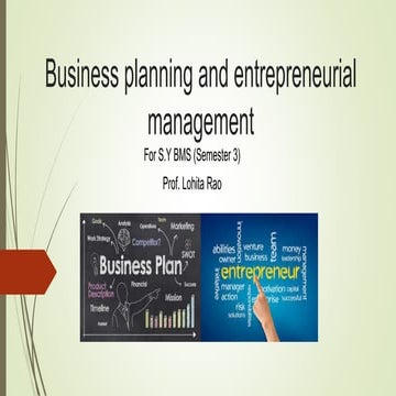 Business planning and entrepreneurial management   (s.y bms)