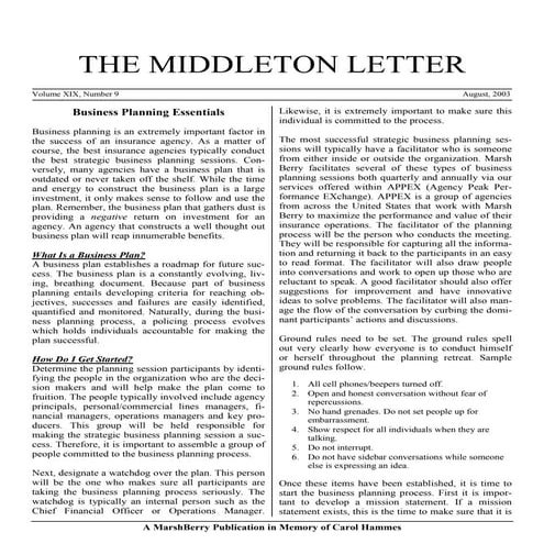 Business Planning Essentials